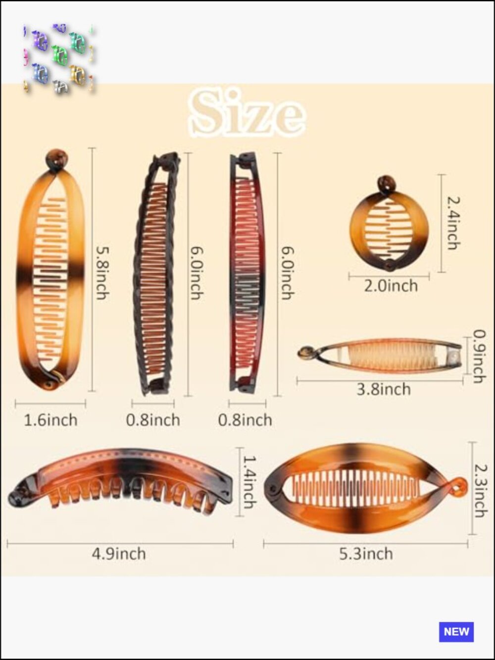 21pcs Banana Hair Clips Set Strong Hold Workout Thick Hair Volumizing Claw - Picture 2 of 6